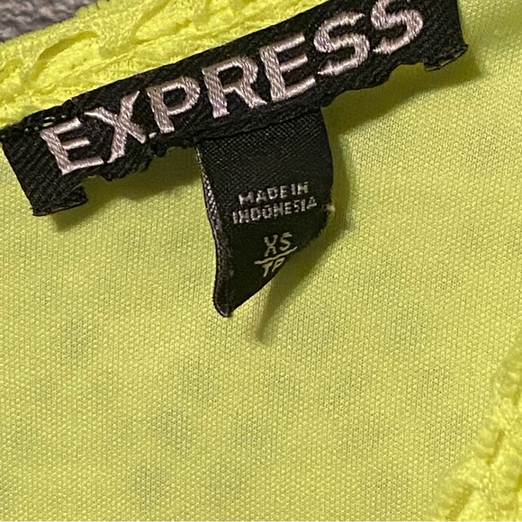 Express Neon Yellow Lace skater dress - Picture 5 of 7